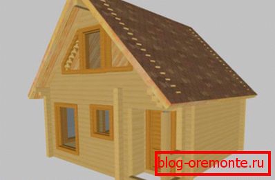 На фото визуализация маленького брусчатого домика.